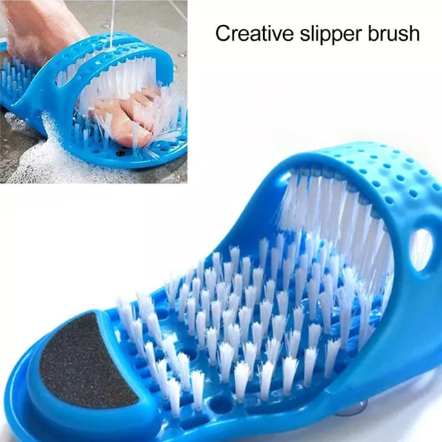 2 in 1 Foot Scrubber Brush Slipper Bath Shower Spa Cleaner Scrub Feet Massage