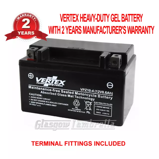 Honda CBF 1000   2006-2013  VERTEX VPZ10-4 HEAVY DUTY GEL 12v BATTERY CTZ10-S