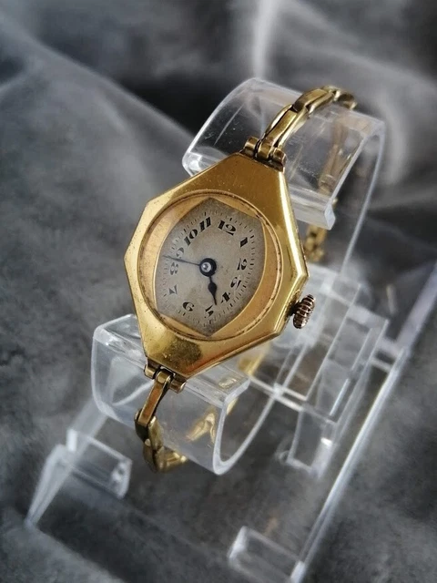Montre Vintage Femme Miromax Mécanique à Aiguilles - Bracelet Plaqué Or - Bon état D'occasion