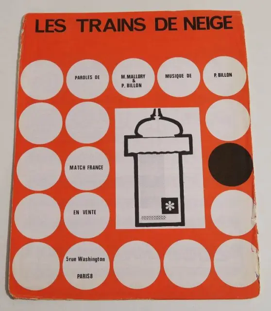 Partition vintage sheet music PIERRE BILLON : Les Trains de Neige * 70's
