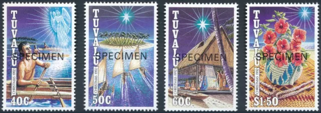 Christmas optd Specimen - Tuvalu 1992 - MNH - SG 660/3s