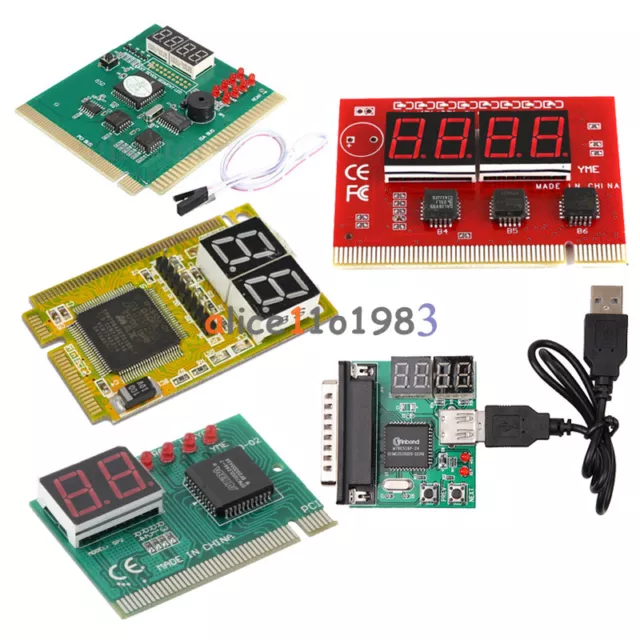 2 4 Digit 3 in1 PCI PCI-E PC Analyzer Analysis Diagnostic Card USB POST Card