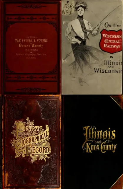 Illinois History Genealogy Ancestry Family Records - 111 Old Books Vol.1 on DVD