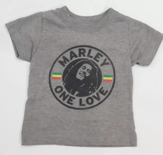 Zion Rootswear Bob Marley "One Love" Toddler Graphic T-Shirt Gray Size 12M