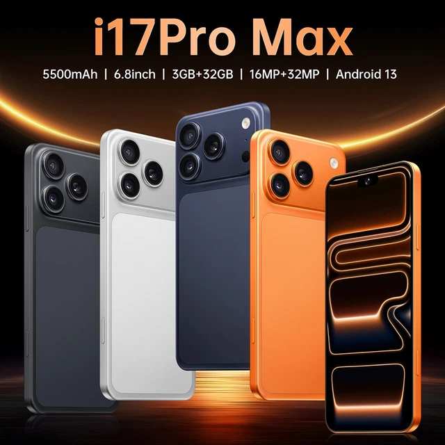 Smartphone I16 Pro Max Débloqué Android 11 - 6.8 Pouces, 32 Go, Double SIM, 3G/4G, Neuf Sous Blister