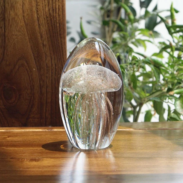 Resin Jellyfish Crystal Glass Jellyfish Paperweight Jellyfish Creatures New Q9Q6