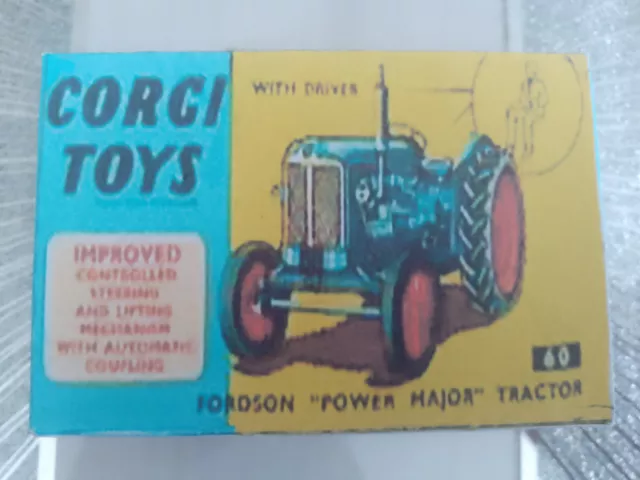 Corgi No60 Fordson Power Major Tractor - Replica / Copy Box