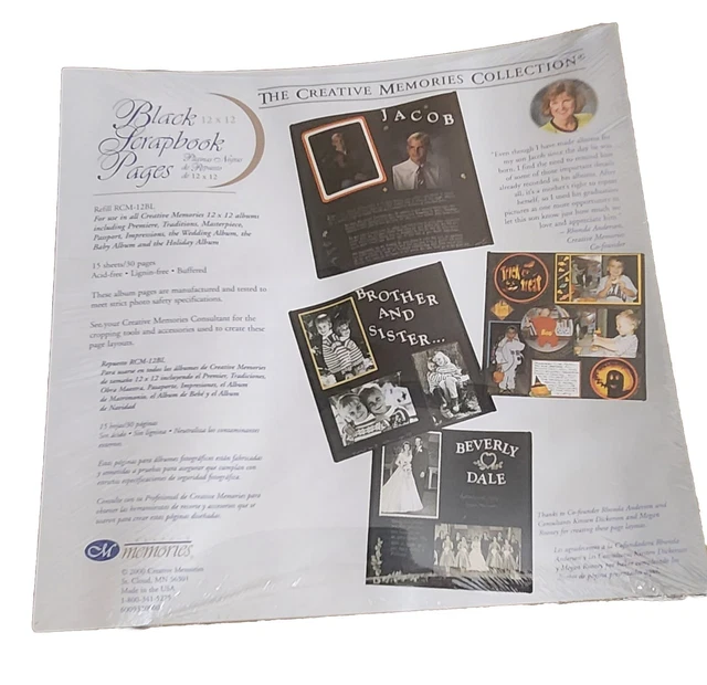 Libro de recortes Creative Memories 12x12 páginas estilo antiguo nuevo en paquete 15 hojas 30 páginas