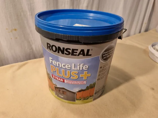 Valla Ronseal Life Plus de 9 litros y 5 años en color salvia - Sin usar y en caja