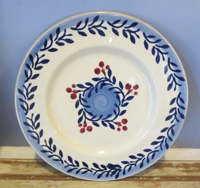 Vintage Nicholas Mosse Pottery Irish Handcrafted BLUE VINE Luncheon Plate 8 1/2"