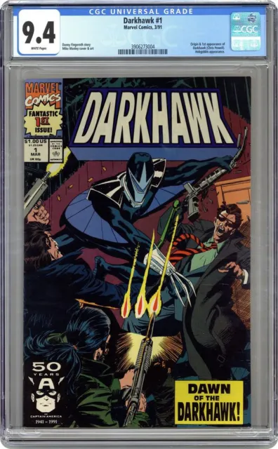 Darkhawk 1 Cgc 9.4 White Pages Origin And First Appearance Marvel Comic 1991