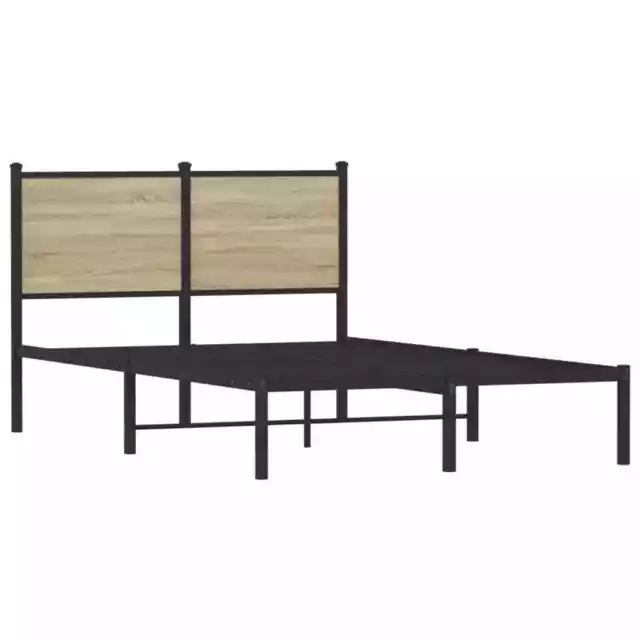 METAL BED FRAME without Mattress Sonoma Oak 120x200 cm vidaXL £91.99
