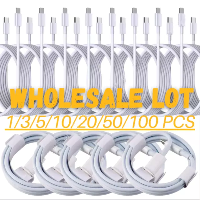 Wholesale Lot For iPhone 11/12/13/14 Pro/XR 20W USB-C Fast Charger PD Cable Cord