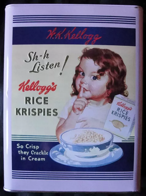 Kelloggs Rice Krispies - Caja De Lata Hucha - Decoracion Vintage En Relieve - 
