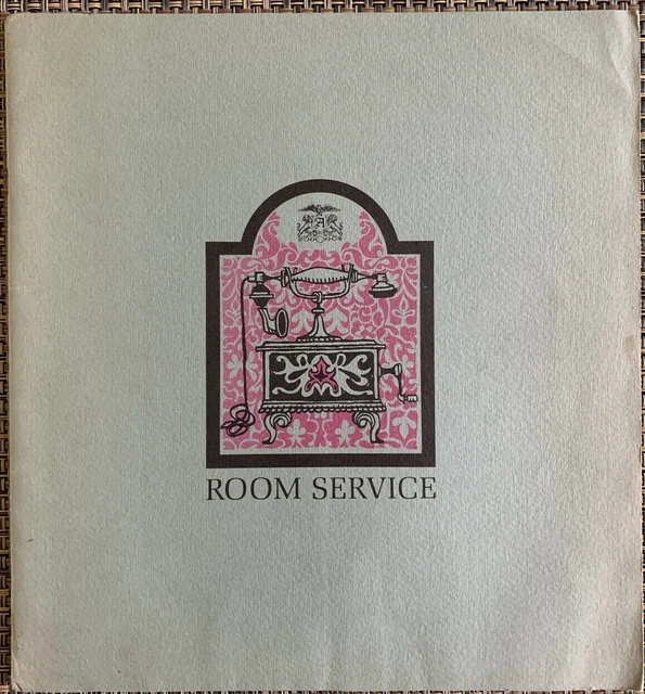 AMBASSADOR HOTEL ROOM Service Menu - 1950's Los Angeles, Ca. vintage