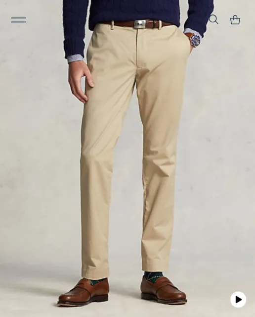 Polo Ralph Lauren Stretch Slim Fit Chino Men’s Khaki Pants 34 x 34