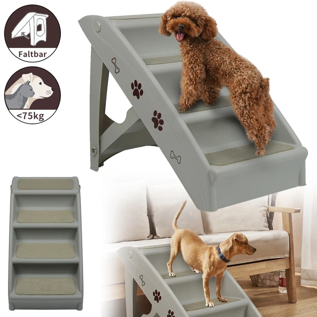 4 Step Haustiertreppe Klappbar 75KG Hundetreppe Einstiegshilfe Katzentreppe 2022