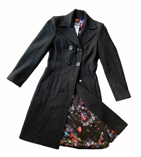 Dolce Gabbana Wool Coat Black Women’s 38 Italy (missing Buttons?)  Ittierre Spa