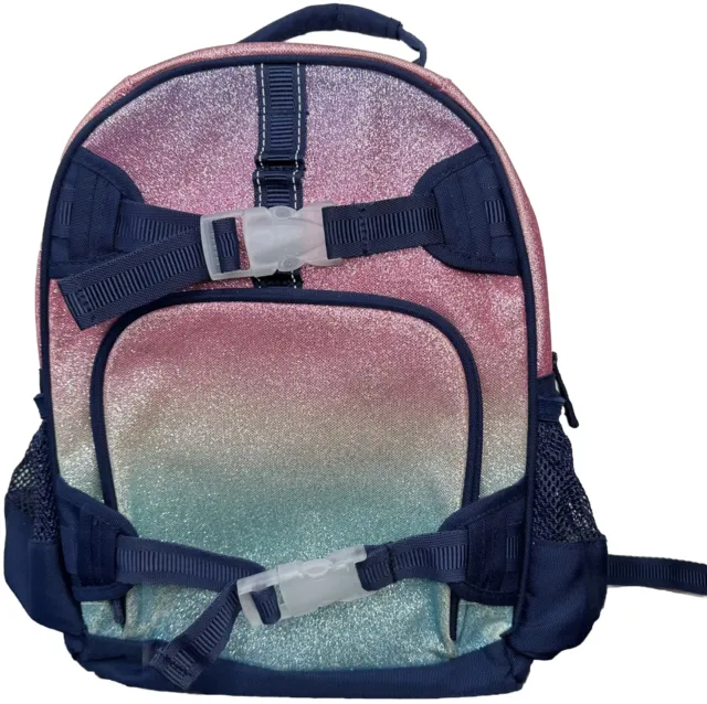 Pottery Barn Kids Small Mackenzie Backpack Ombre Rainbow Pink Pre-K Glitter Blue