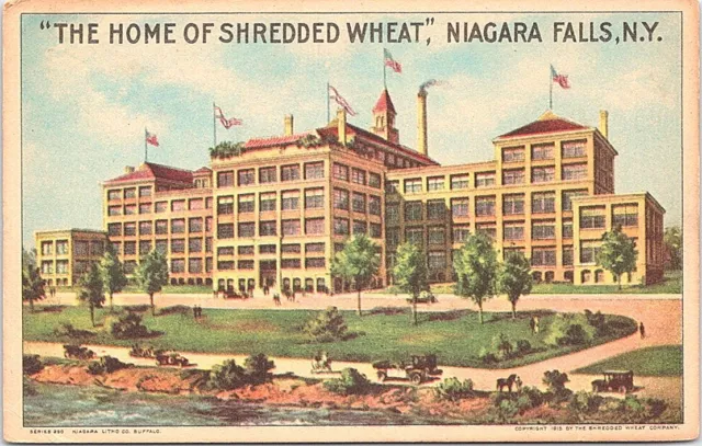 Advertising PC Shredded Wheat Cereal Factory Scene Niagara Falls NY 1919