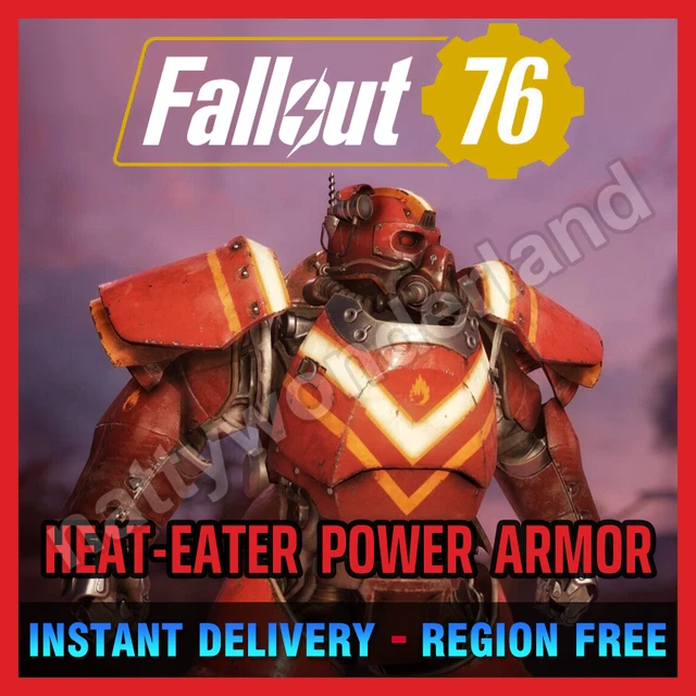 FALLOUT 76 HEAT Eater Power Armor Paint Coating Red Doritos Skin Rare