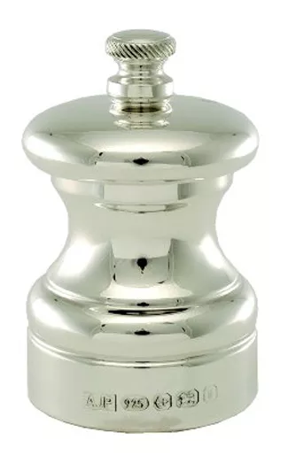 Hallmarked Silver Pepper Grinder.  Solid Sterling Silver Capstan Pepper Mill