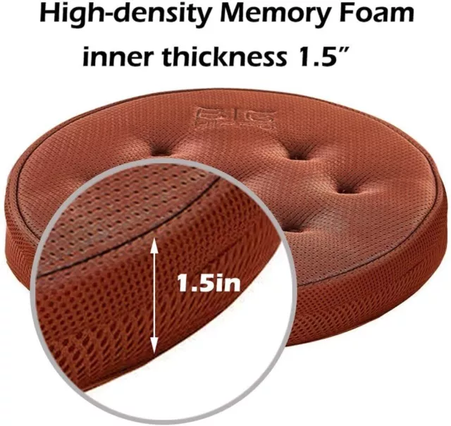 Round Bar Stool Cushion With 1.5inch Thick Memory Foam,Round Chair Cushion Brown