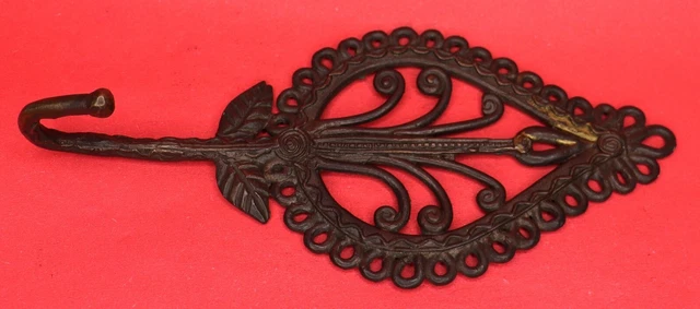 Leaf Shape Handmade Vintage Style Brass Towel Key Cloth Wall Hanger Hook BA2248 4