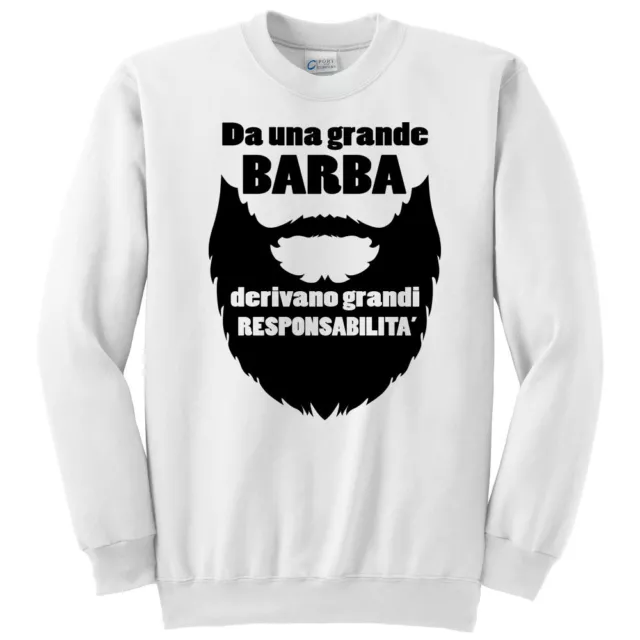 Felpa uomo divertente Da una grande barba derivano grandi responsabilità