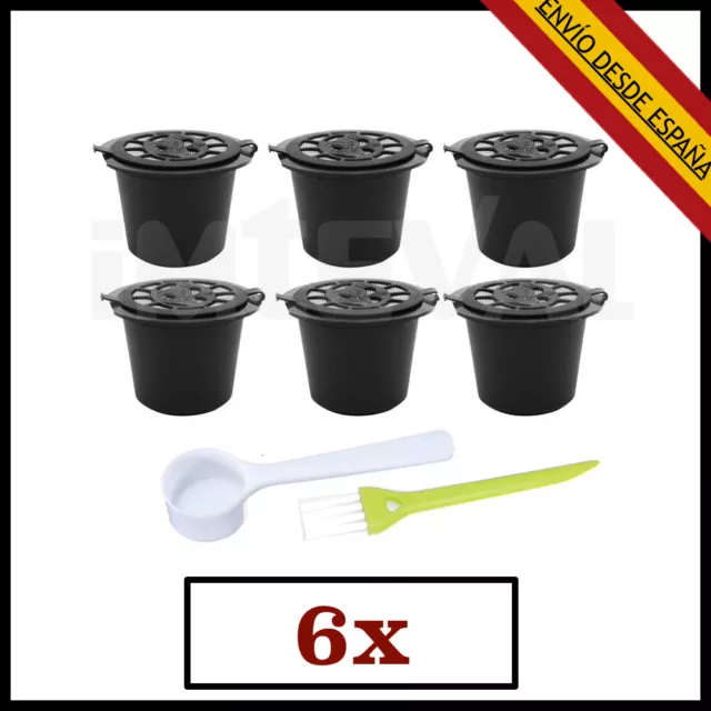 6x CAPSULAS NESPRESSO RELLENABLES RECARGABLES REUTILIZABLES CAFETERAS NESPRESSO