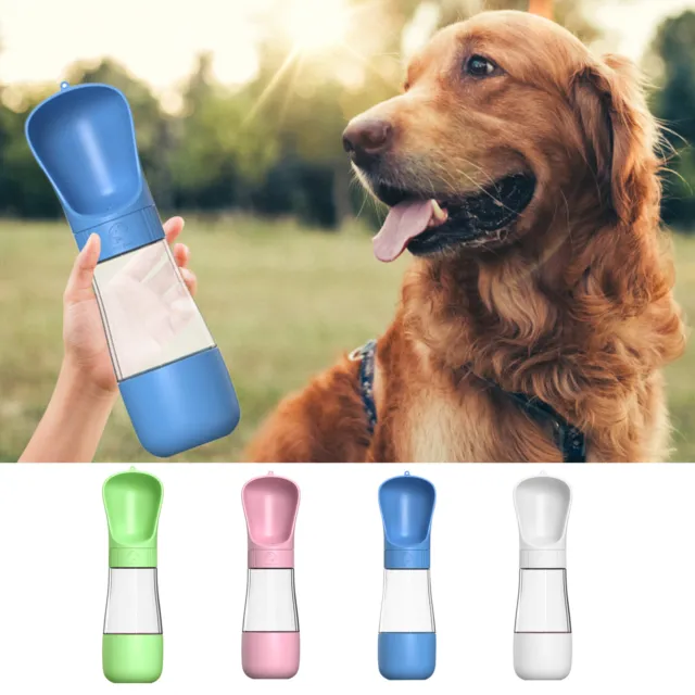 2 in 1 Puppy Dog Cat Pet Water Bottle Cup Drinking Outdoor Portable Feeder 500ml