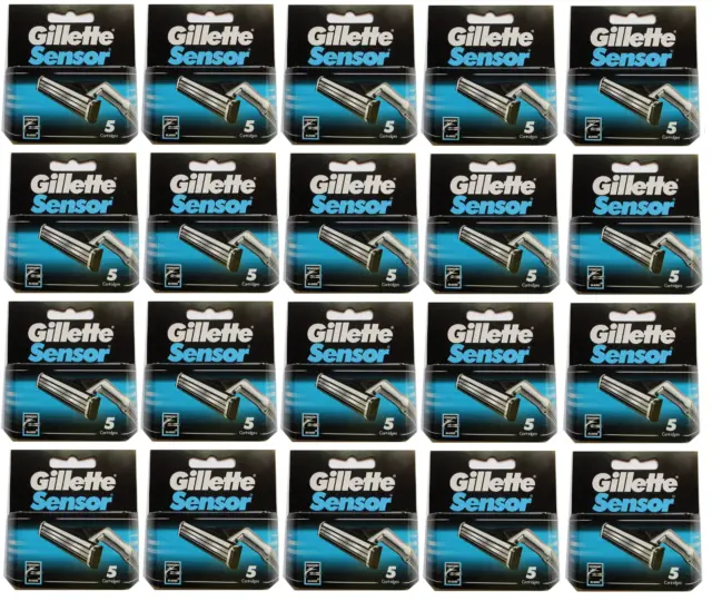 Hojas de afeitar con sensor Gillette para hombre - 100 cartuchos nuevas en caja