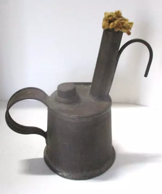 Antique Brass Copper Mining Miner Oil Lamp Light