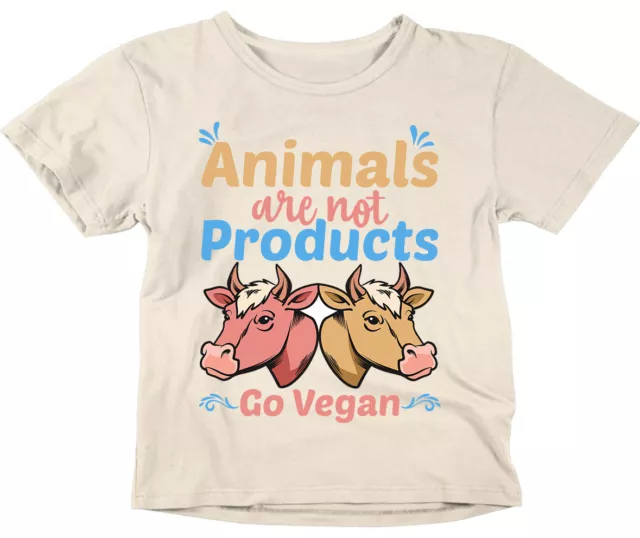 Vegetarian Vegan Animals Not Products Kids Boys Girls T-Shirt Childrens tshirt