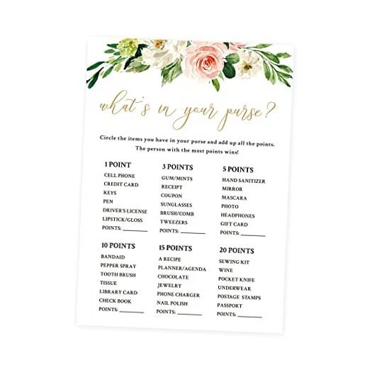 Bridal Shower Game Cards - 'What's On Your Phone' Wildflower Cards For Wedding Party (Set Of 25) - View #9