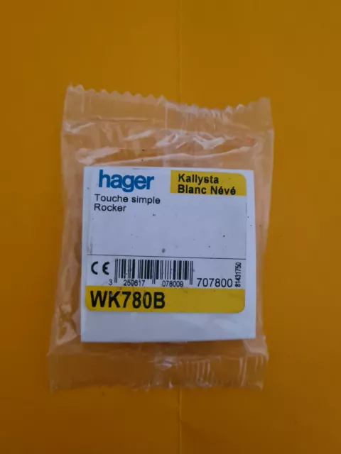 Hager WK780B KALLYSTA - Doigt Enjoliveur Interrupteur Poussoir Touche BLANC