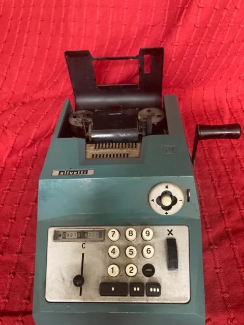 Calcolatrice Meccanica a Manovella Olivetti Summa Prima Vintage Metà ‘900