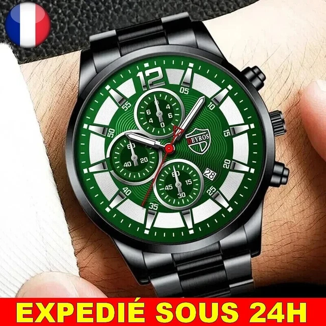 Montre Homme DEYROS - Bracelet Acier Inoxydable - Mouvement Quartz - Neuf Avec Étiquettes