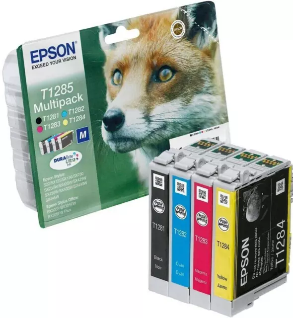 Kit 4 Cartucce Originali Epson  Nero + Colori  Multipack T1285 Ufficiale Epson