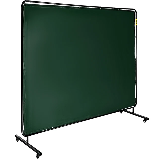 VEVOR Welding Curtain Welding Screens 6' x 8' Flame Retardant Vinyl w/ Frame