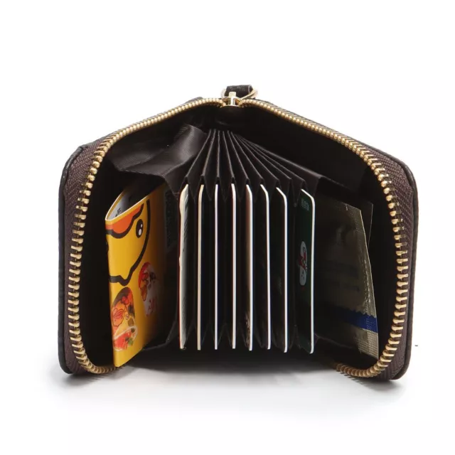 Men's Wallet Credit Card Holder Genuine Leather RFID Blocking Zipper Pocket Thin 6