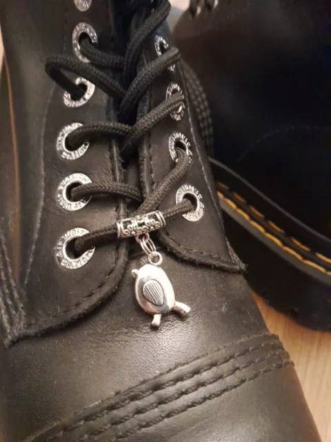 Silver Tone Robin Bird Fancy boot Lace Charms. Dr Doc Marten Shoe Accessories.