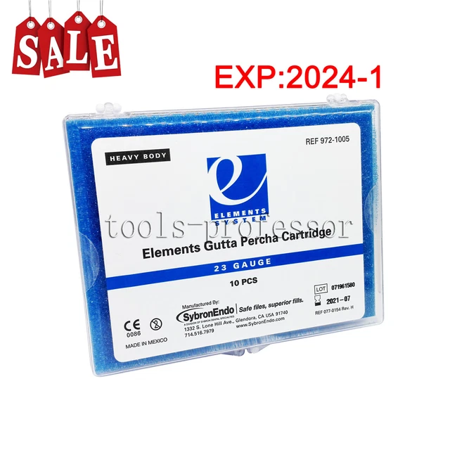 Dental Sybron Endo Gauge Cartridge 23GA Elements Heavy Body Gutta Percha