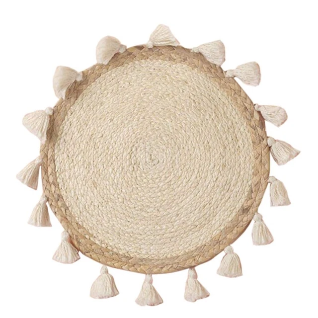 Cesta tejida cesta tejida decoración de pared mimbre pared colgante pequeño macrame N1S8