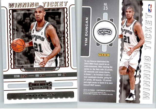 Tim Duncan 2019-20 Contenders Winning Ticket #23 Spurs