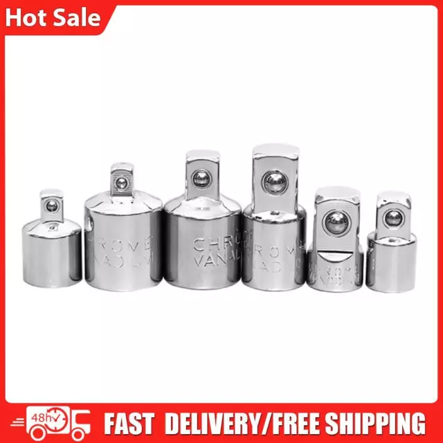 6pcs Ratchet Wrench Socket Converter Head Sleeve Adapter 1/2 3/8 1/4 Tool