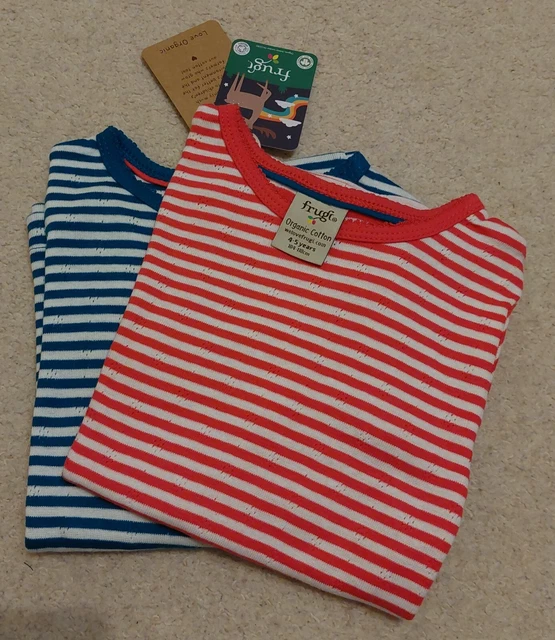Frugi Girls Pointelle Tops x2 4-5Y BNWT
