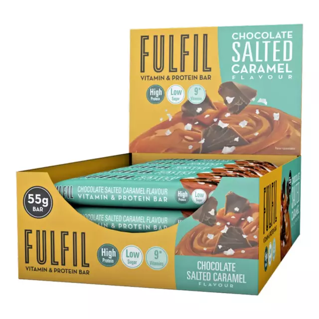 FULFIL Choc Salted Caramel Bar | Vitamin & Protein | 20g Protein Energy 15 x 55g