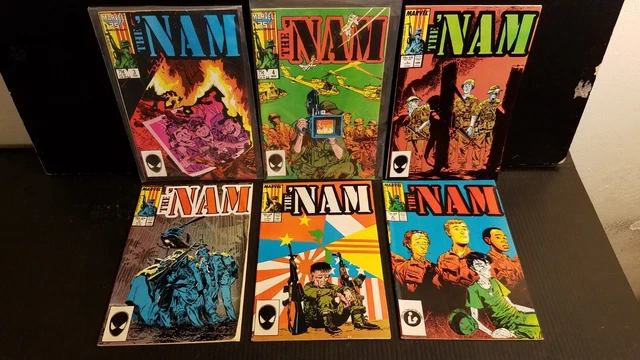 Lot 6  MARVEL The Nam Comic Books  1986-87  Feb 3 Mar 4 Apr 5 May 6 June 7 Aug 9