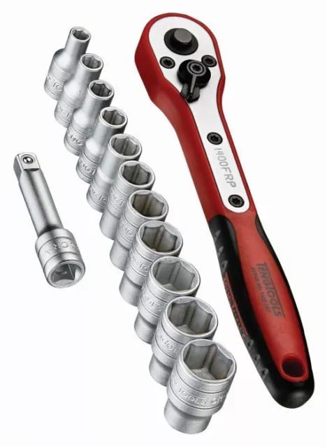 Teng Tools M1413N1 13pc 0.6cm Conducir 6 Punto Enchufe Set + Trinquete Y